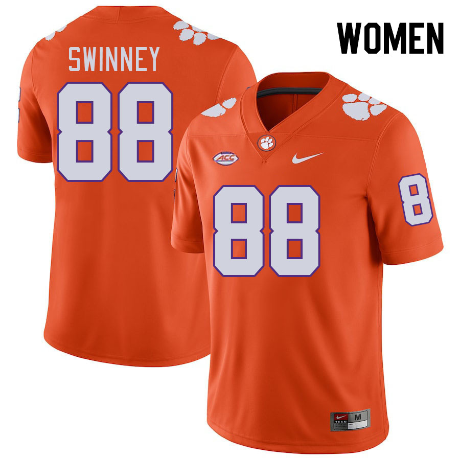 Women's Clemson Tigers Clay Swinney #88 College Orange NCAA Authentic Football Stitched Jersey 23RA30HD